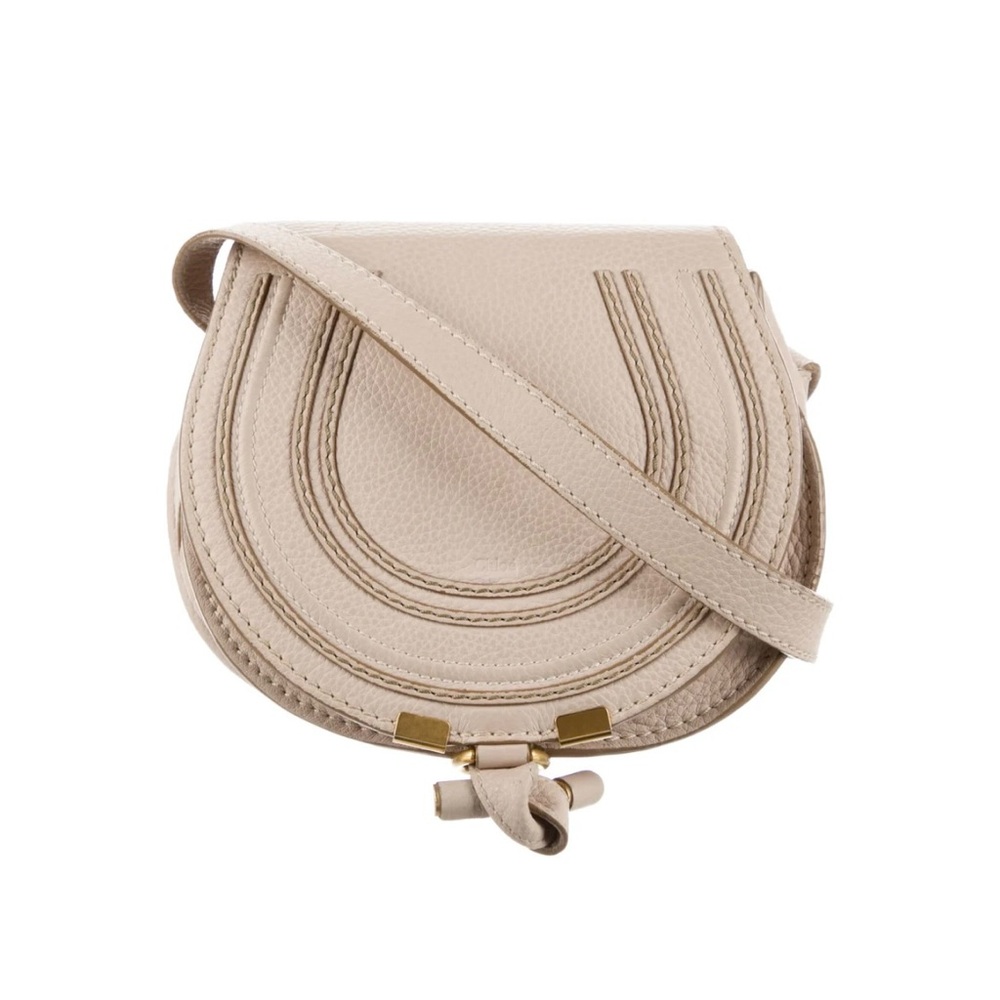 Chloé Mini Marcie Saddle Bag - Beige
